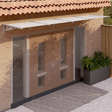 Deurluifel Polycarbonaat Grijs En Transparant 396 x 90 cm