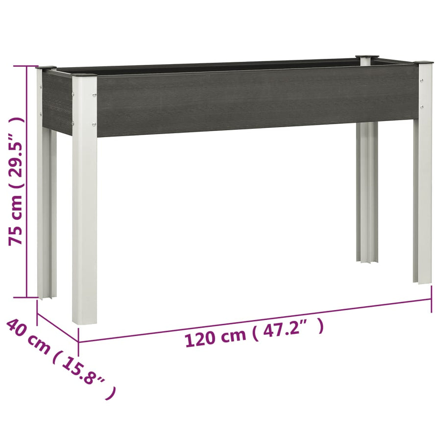 Plantenbak Verhoogd Hkc Grijs 120 x 40 x 75 cm