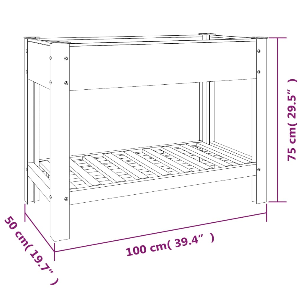 Plantenbak Verhoogd Met Schap Hkc 100 x 50 x 75 cm