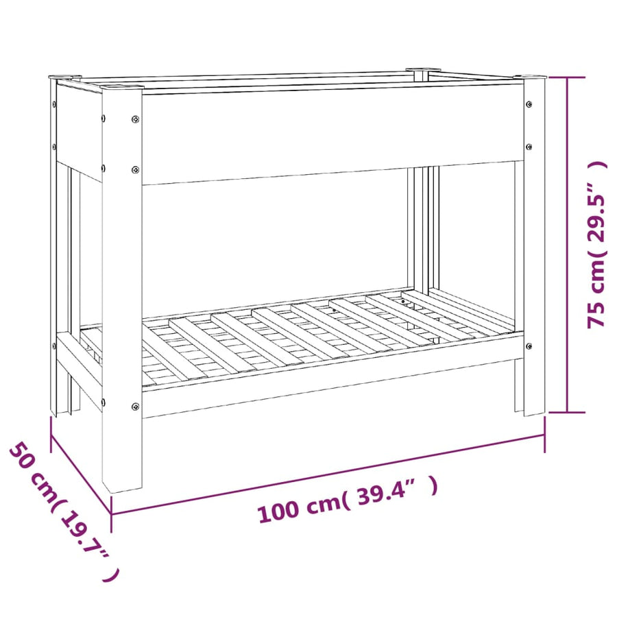 Plantenbak Verhoogd Met Schap Hkc 100 x 50 x 75 cm