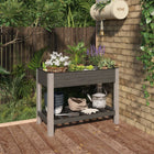 Plantenbak verhoogd met schap 100x50x75 cm grijs