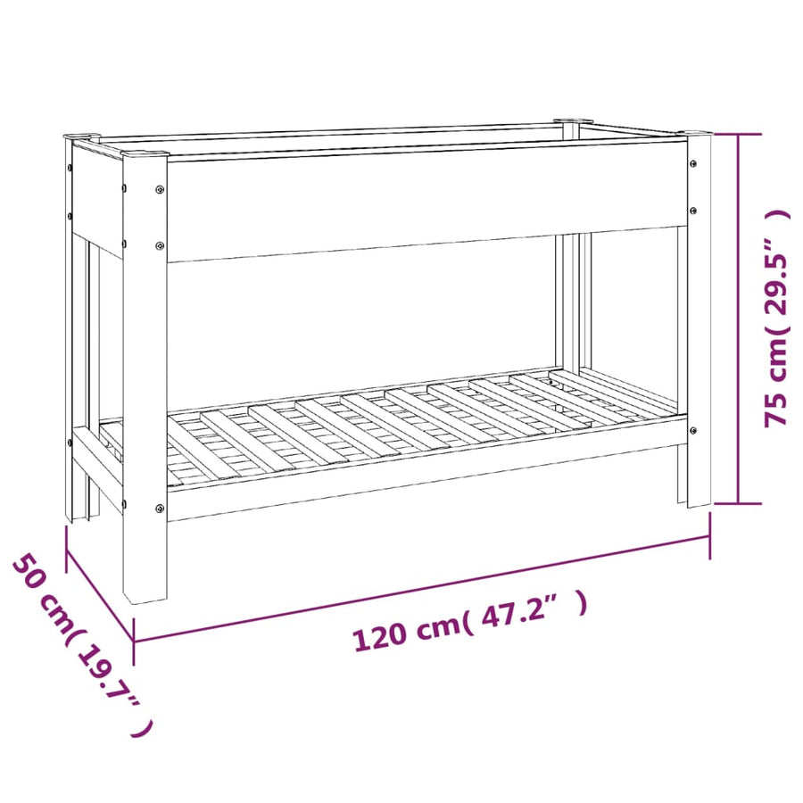 Plantenbak Verhoogd Met Schap Hkc Grijs 120 x 50 x 75 cm