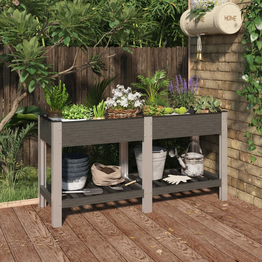 Plantenbak Verhoogd Met Schap Hkc Grijs 150 x 50 x 75 cm