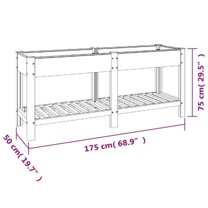 Plantenbak Verhoogd Met Schap Hkc Grijs 175 x 50 x 75 cm