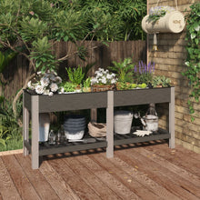 Plantenbak Verhoogd Met Schap Hkc Grijs 175 x 50 x 75 cm