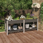 Raised planter with shelf 200x50x75 cm HKC grey
