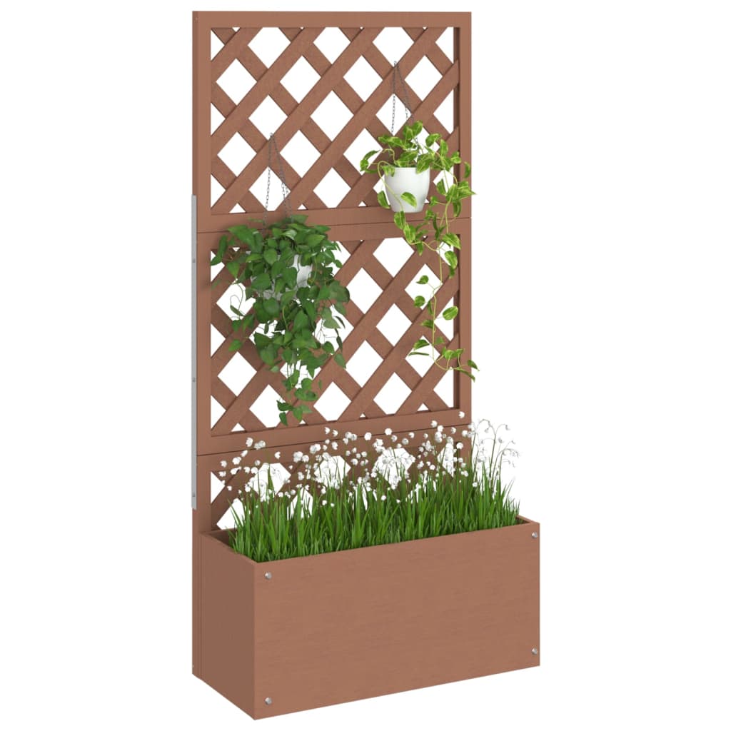 Plantenbak met latwerk 65x33x135 cm HKC bruin