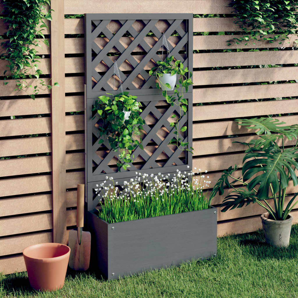 Plantenbak Met Latwerk Hkc 1 65 x 33 x 135 cm Grijs