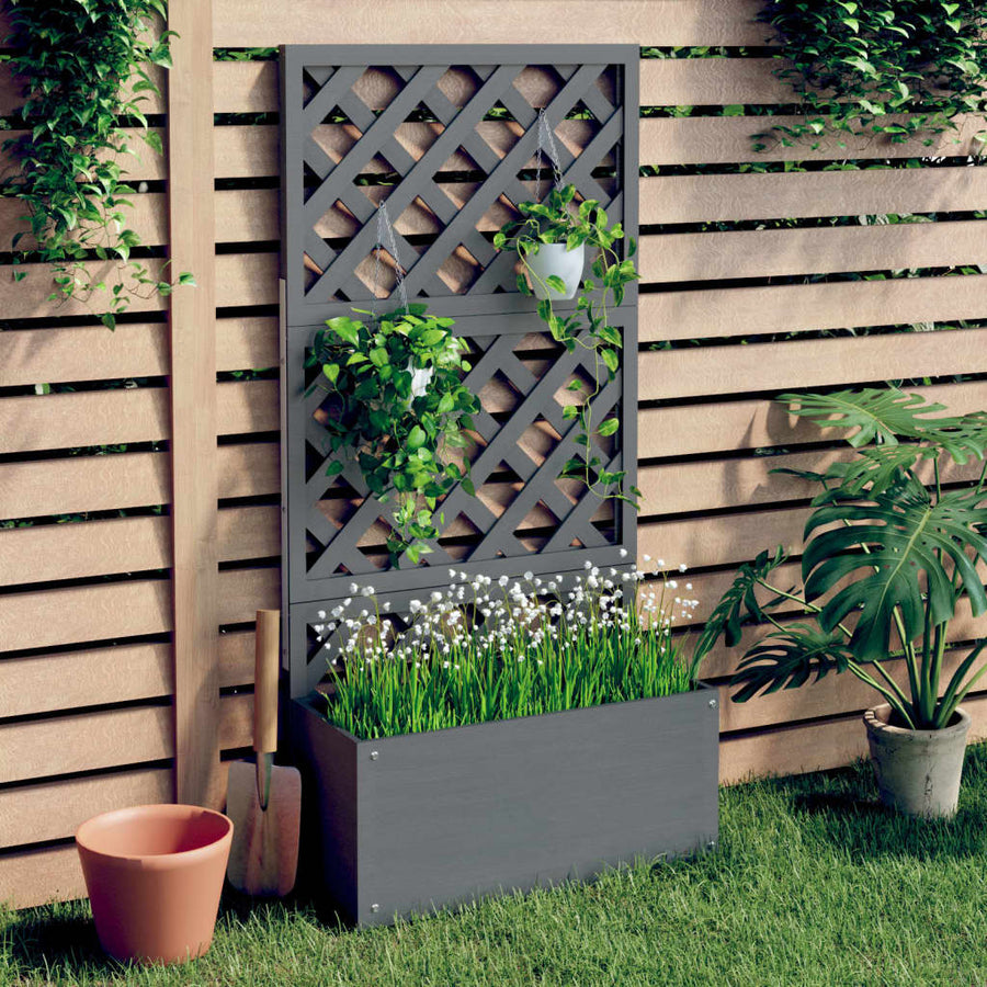 Plantenbak Met Latwerk Hkc 1 65 x 33 x 135 cm Grijs