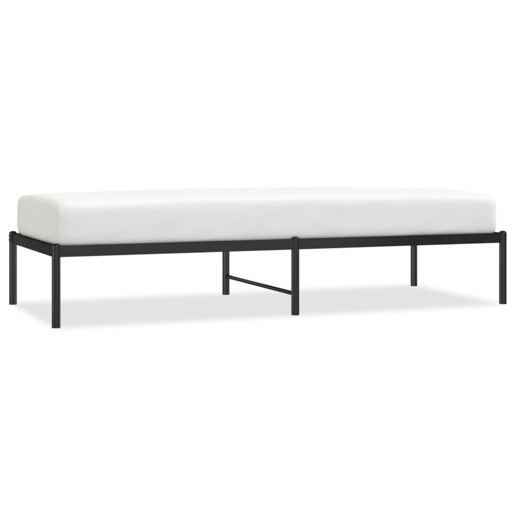 Bedframe metaal zwart 75 x 190 cm zonder hoofdbord