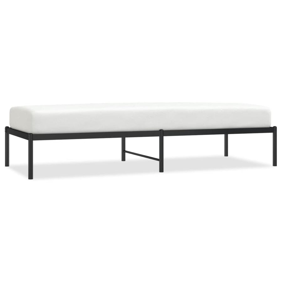 Bedframe metaal zwart 75 x 190 cm zonder hoofdbord