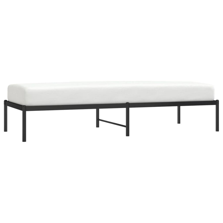Bedframe metaal zwart 75 x 190 cm zonder hoofdbord