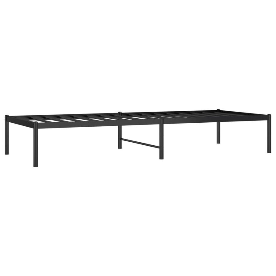 Bedframe metaal zwart 75 x 190 cm zonder hoofdbord
