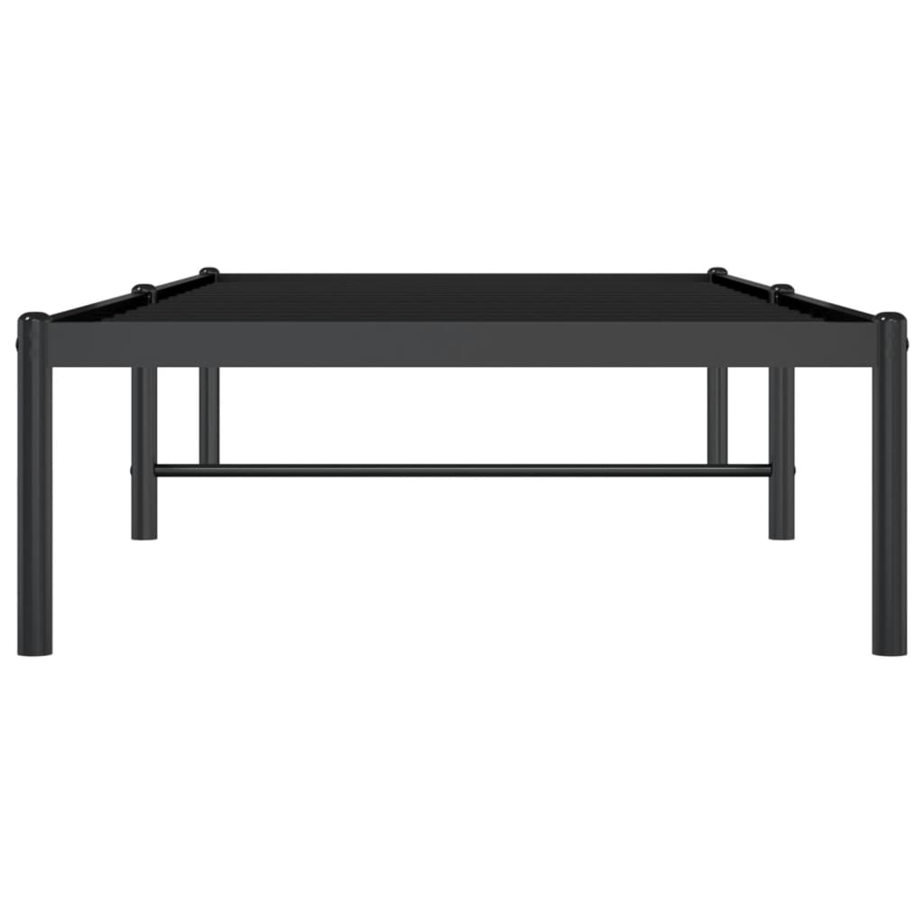 Bedframe metaal zwart 75 x 190 cm zonder hoofdbord