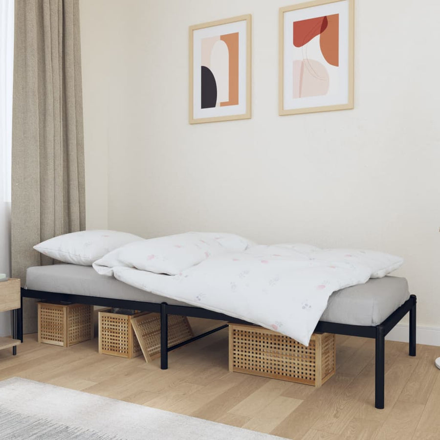 Bedframe metaal zwart 90x190 cm 90 x 190 cm Zwart