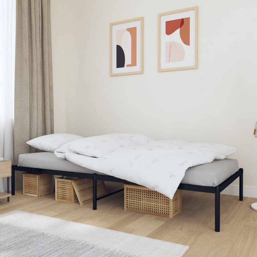 Bedframe metaal zwart 90x200 cm 90 x 200 cm Zwart