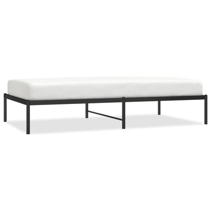 Bedframe metaal zwart 100x190 cm 100 x 190 cm zonder hoofdbord