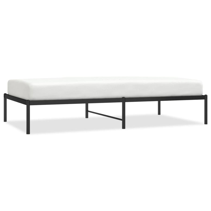 Bedframe metaal zwart 100x190 cm 100 x 190 cm zonder hoofdbord