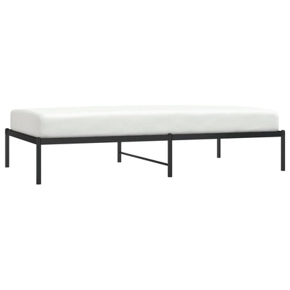 Bedframe metaal zwart 100x190 cm 100 x 190 cm zonder hoofdbord