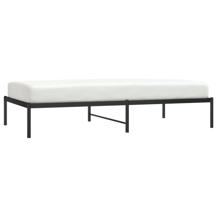 Bedframe metaal zwart 100x190 cm 100 x 190 cm zonder hoofdbord