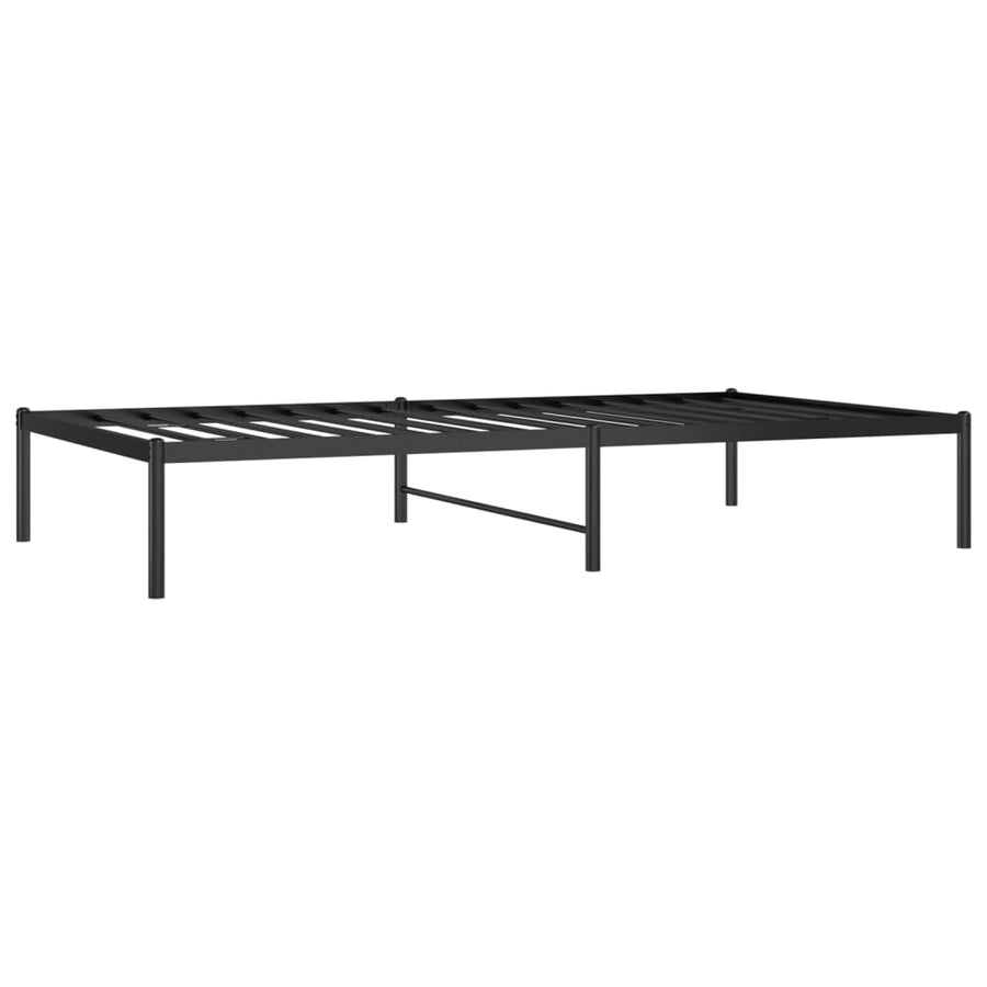 Bedframe metaal zwart 100x190 cm 100 x 190 cm zonder hoofdbord