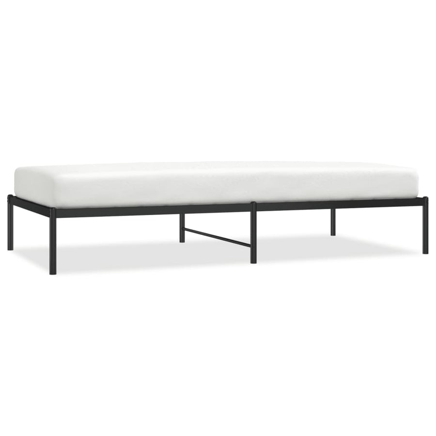 Bedframe metaal zwart 100x200 cm 100 x 200 cm zonder hoofdbord