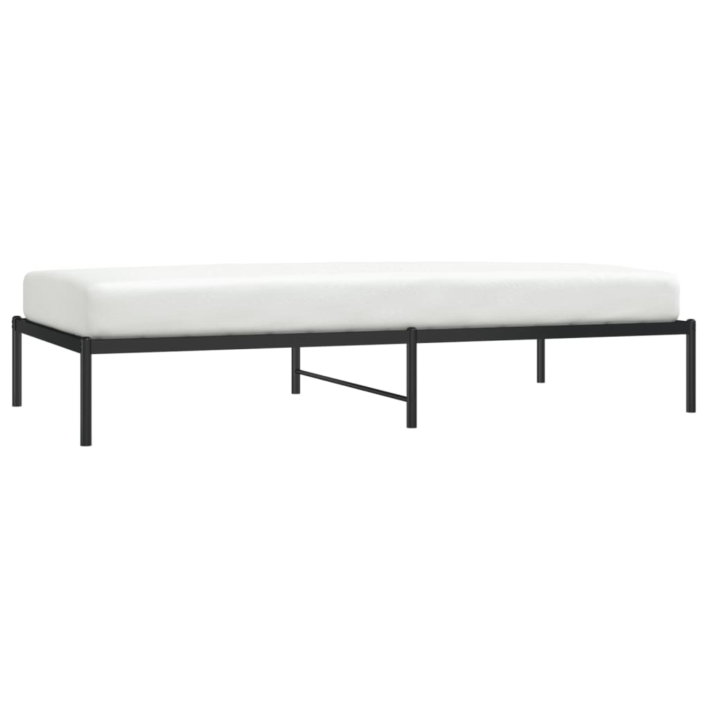 Bedframe metaal zwart 100x200 cm 100 x 200 cm zonder hoofdbord