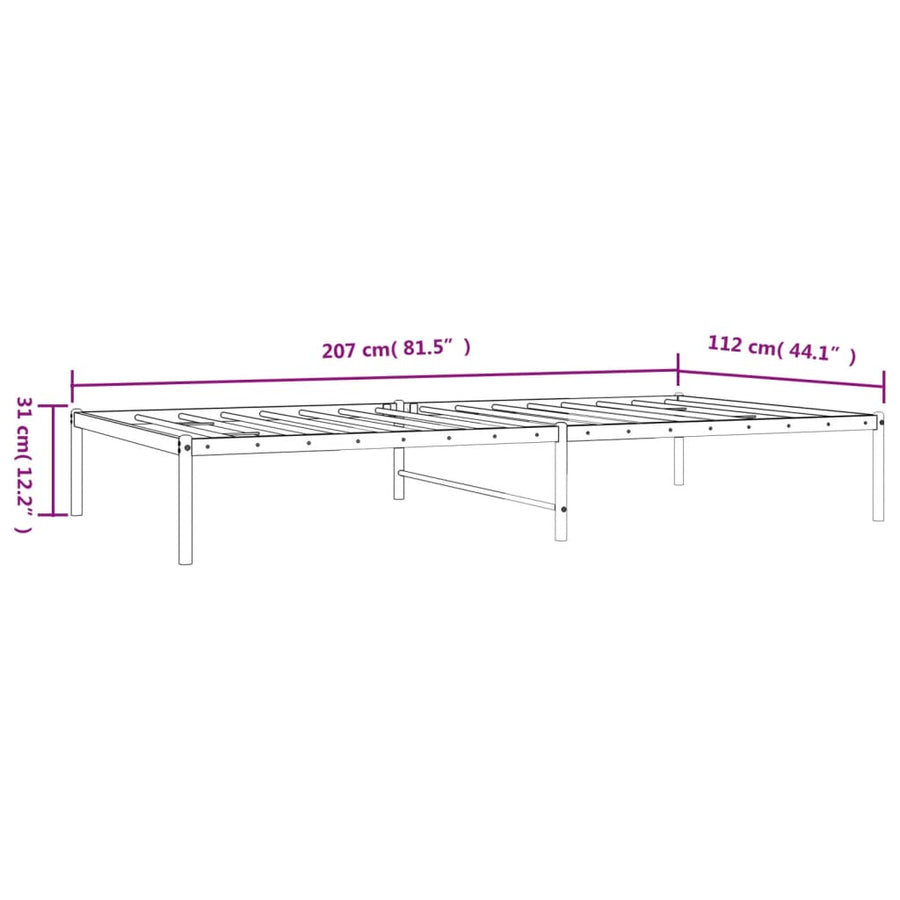 Bedframe Metaal 107 x 203 cm Zwart