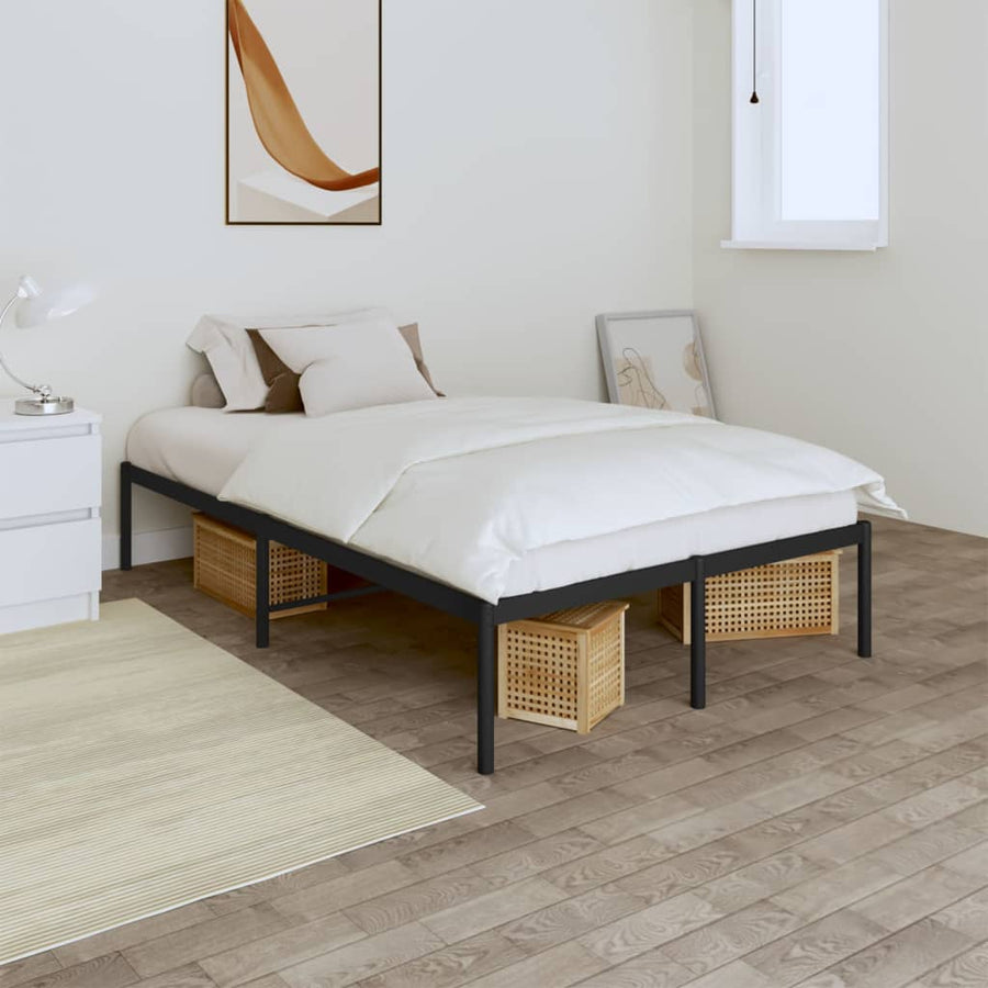 Bedframe metaal zwart 120x190 cm 120 x 190 cm zonder hoofdbord