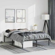 Bedframe metaal zwart 135x190 cm