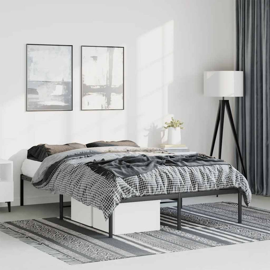 Bedframe metaal zwart 135x190 cm