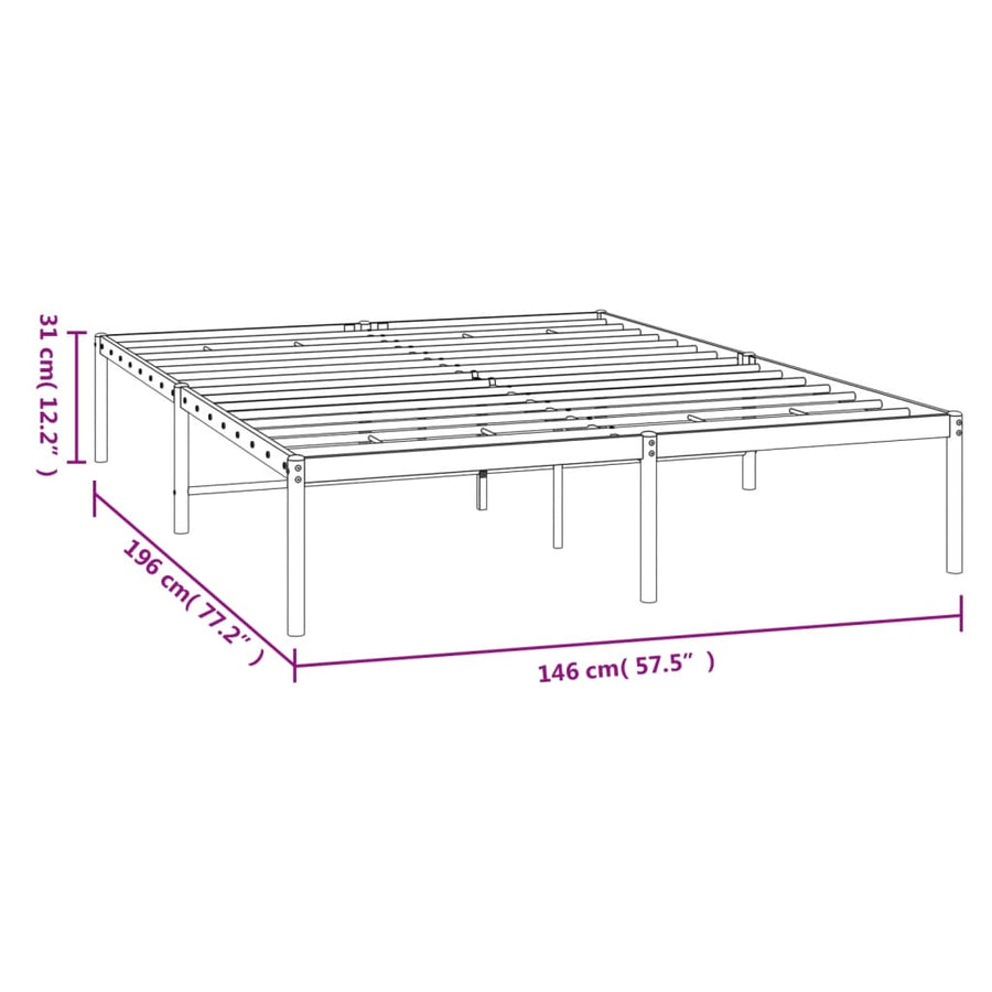 Bedframe metaal zwart 140x190 cm 140 x 190 cm Zwart