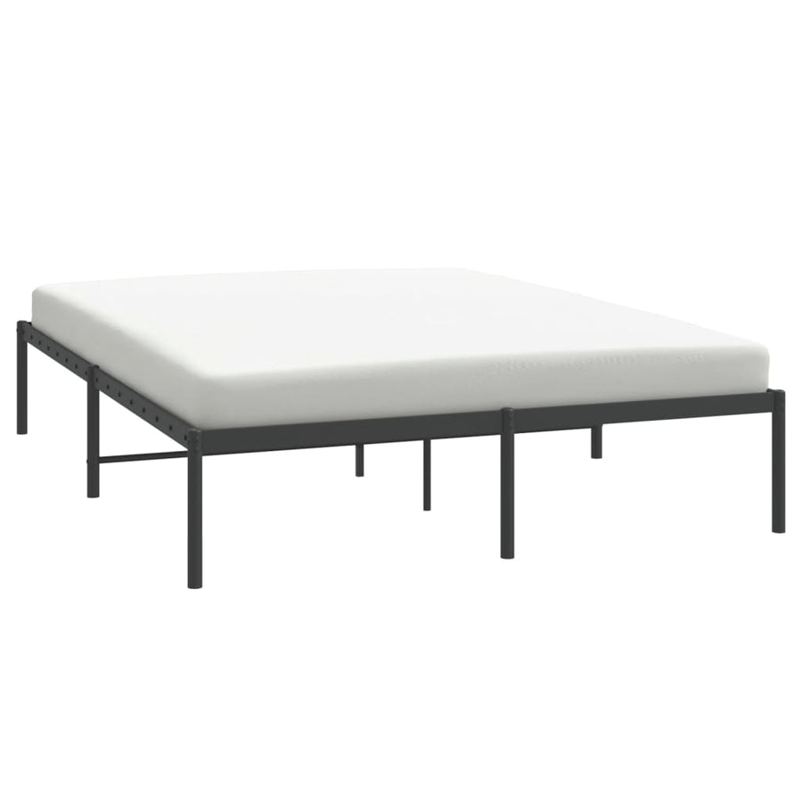 Bedframe metaal zwart 150x200 cm 150 x 200 cm zonder hoofdbord