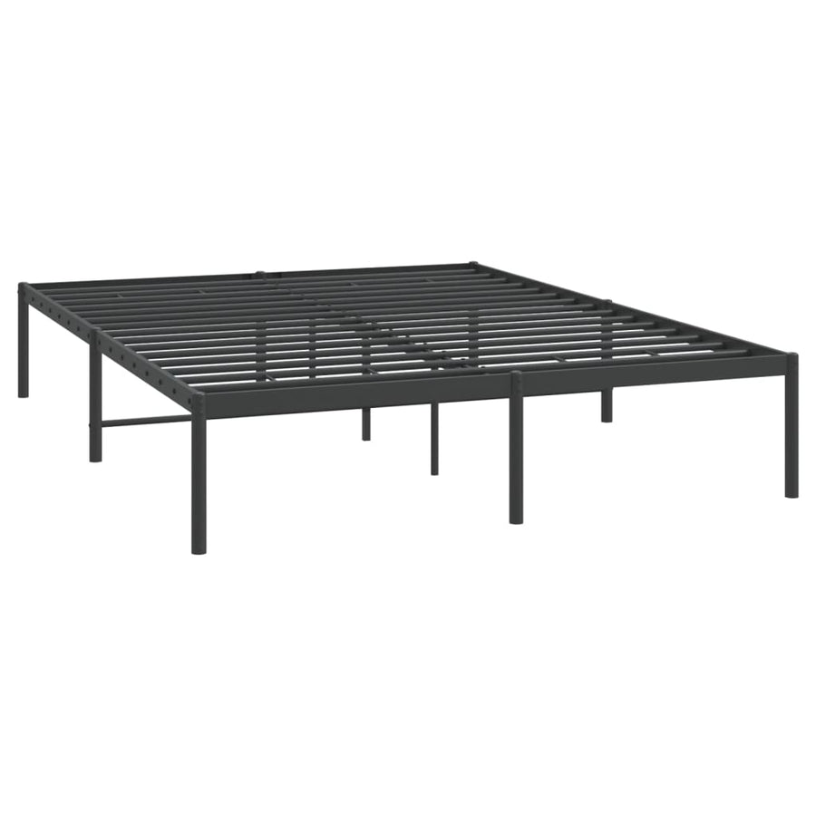 Bedframe metaal zwart 150x200 cm 150 x 200 cm zonder hoofdbord