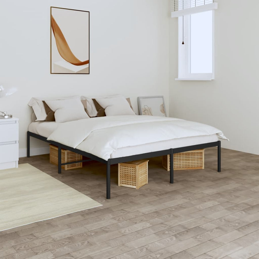 Bedframe metaal zwart 160x200 cm 160 x 200 cm zonder hoofdbord