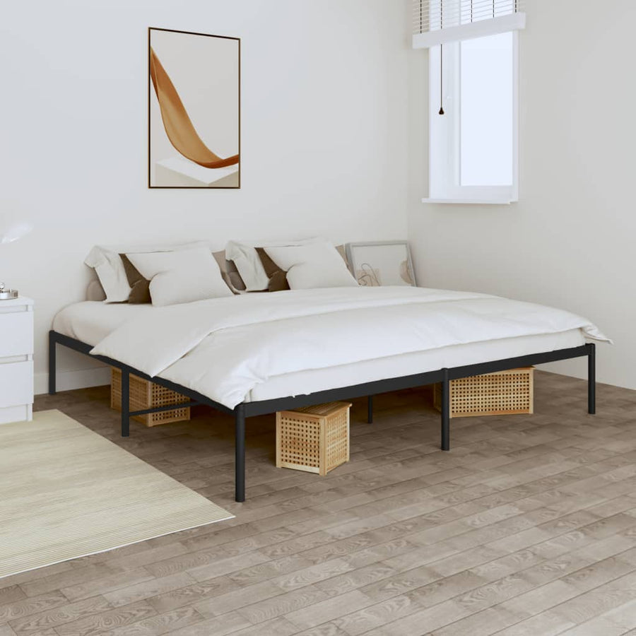 Bedframe Metaal Zwart 180 x 200 cm zonder hoofdbord