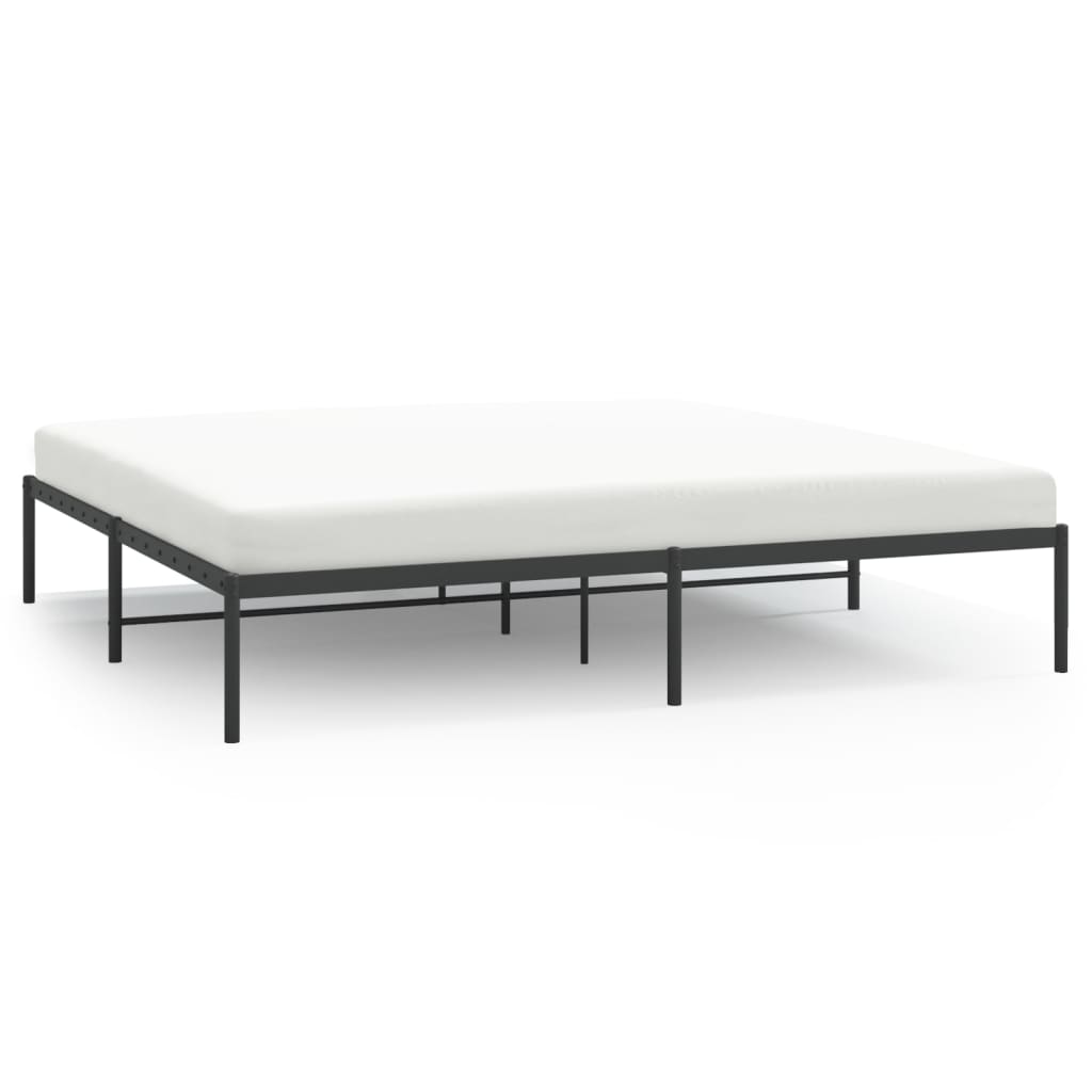 Bedframe metaal zwart 193x203 cm 193 x 203 cm Zwart