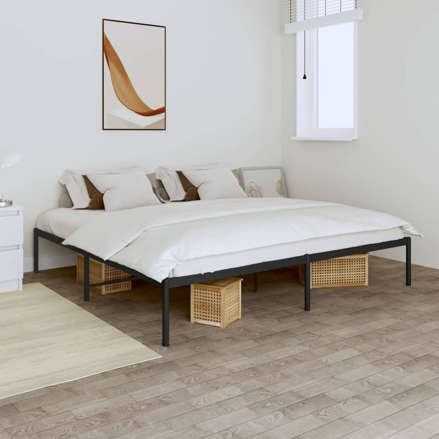 Bedframe metaal zwart 193x203 cm 193 x 203 cm Zwart