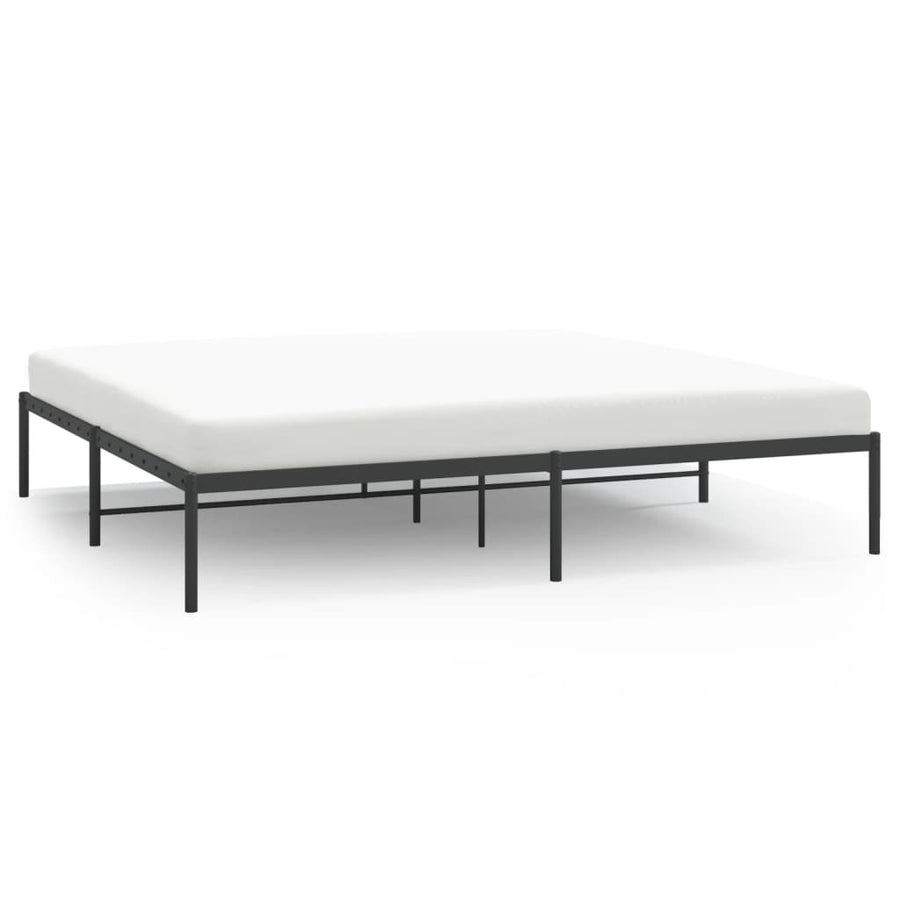 Bedframe metaal zwart 200x200 cm 200 x 200 cm Zwart