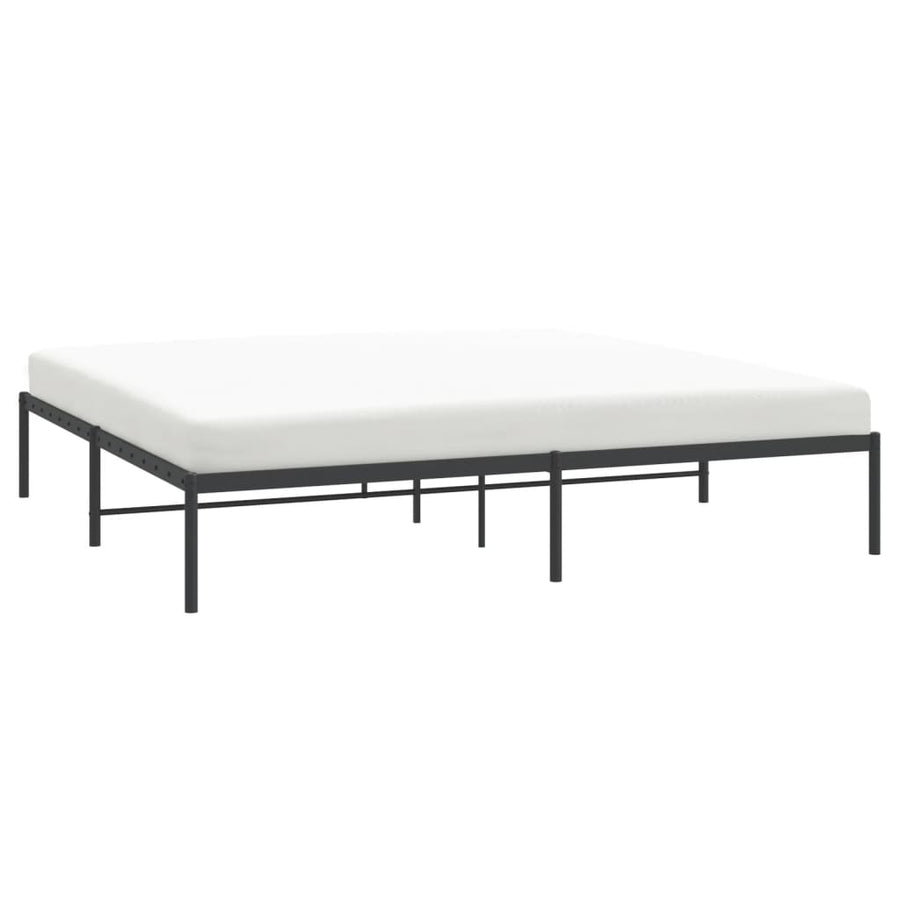 Bedframe metaal zwart 200x200 cm 200 x 200 cm Zwart