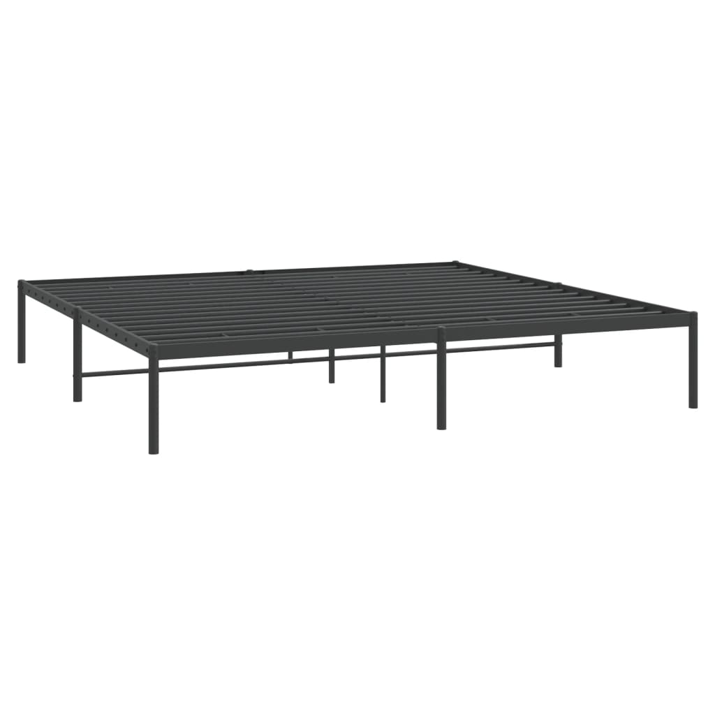 Bedframe metaal zwart 200x200 cm 200 x 200 cm Zwart
