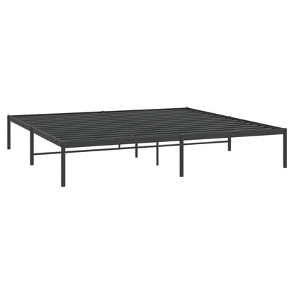 Bedframe metaal zwart 200x200 cm 200 x 200 cm Zwart