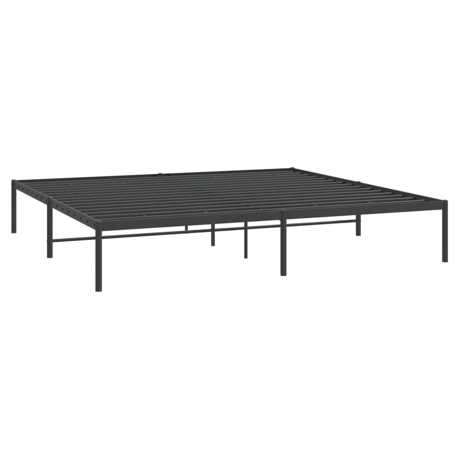 Bedframe metaal zwart 200x200 cm 200 x 200 cm Zwart