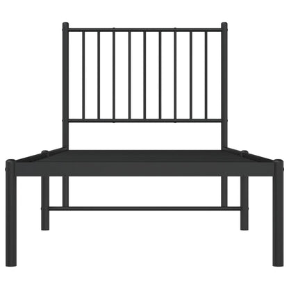 Bedframe met hoofdbord metaal zwart 80x200 cm 80 x 200 cm met hoofdbord
