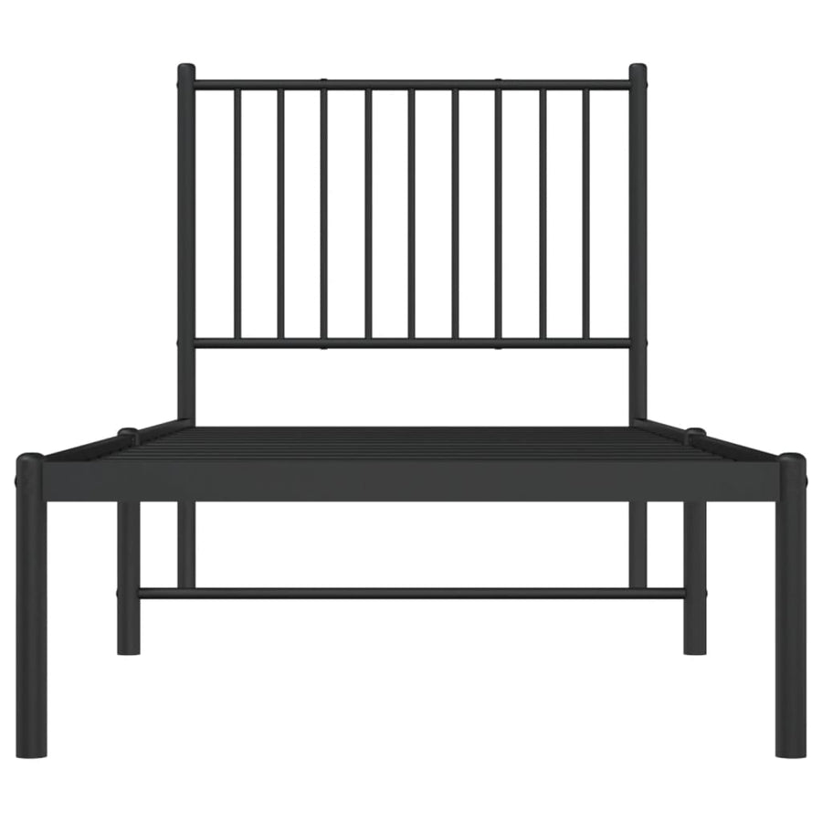 Bedframe met hoofdbord metaal zwart 80x200 cm 80 x 200 cm met hoofdbord