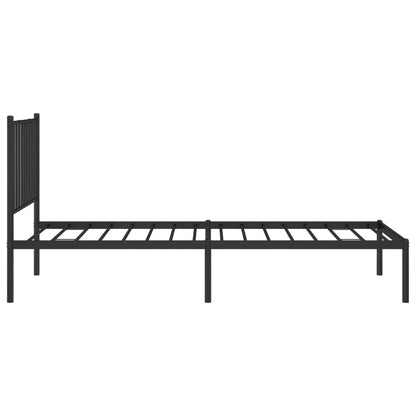 Bedframe met hoofdbord metaal zwart 80x200 cm 80 x 200 cm met hoofdbord