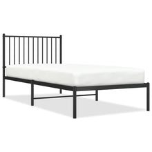 Bedframe met hoofdbord metaal zwart 90x200 cm