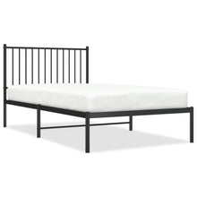 Bedframe met hoofdbord metaal zwart 100x190 cm 100 x 190 cm met hoofdbord