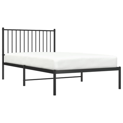Bedframe met hoofdbord metaal zwart 100x190 cm 100 x 190 cm met hoofdbord