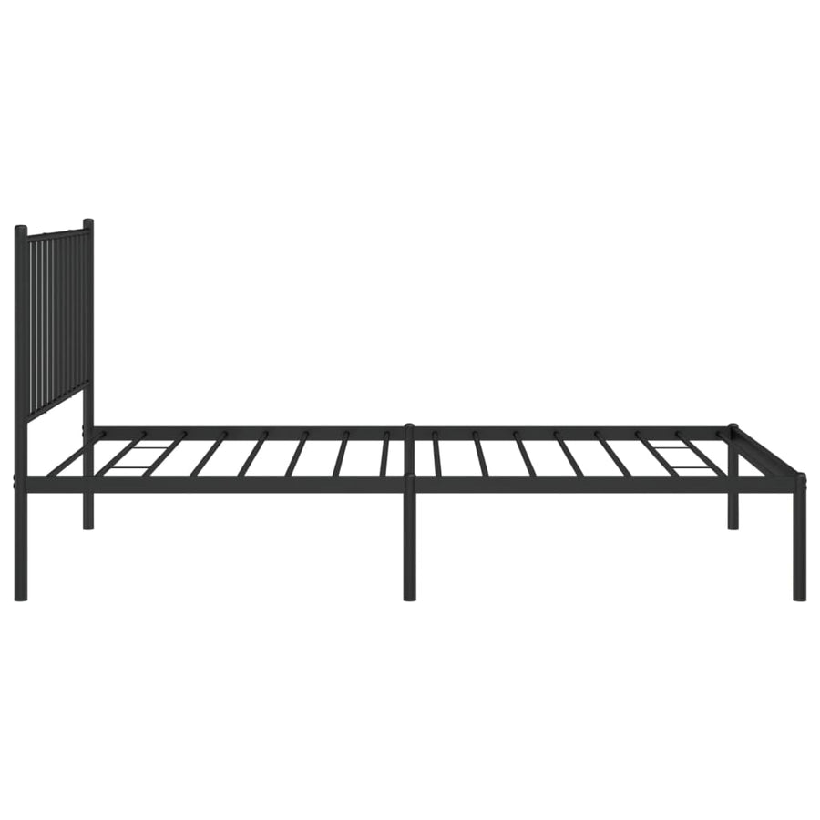 Bedframe met hoofdbord metaal zwart 100x190 cm 100 x 190 cm met hoofdbord